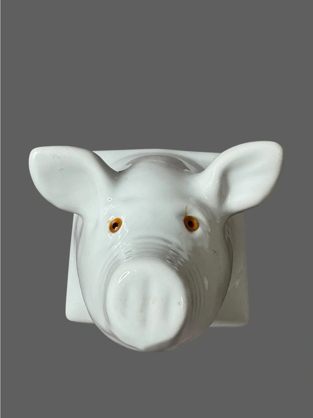 White Ceramic Pig Wall Decor - Playful Accent